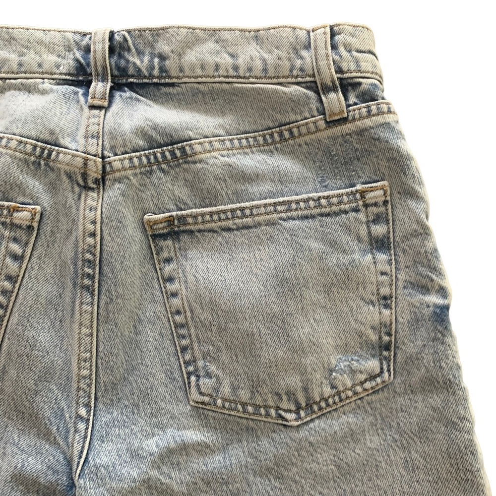 FRAME Le Slouch Bermuda Shorts Raw Hem Button Fly Blue Denim Size 23 NWT - Picture 5 of 13